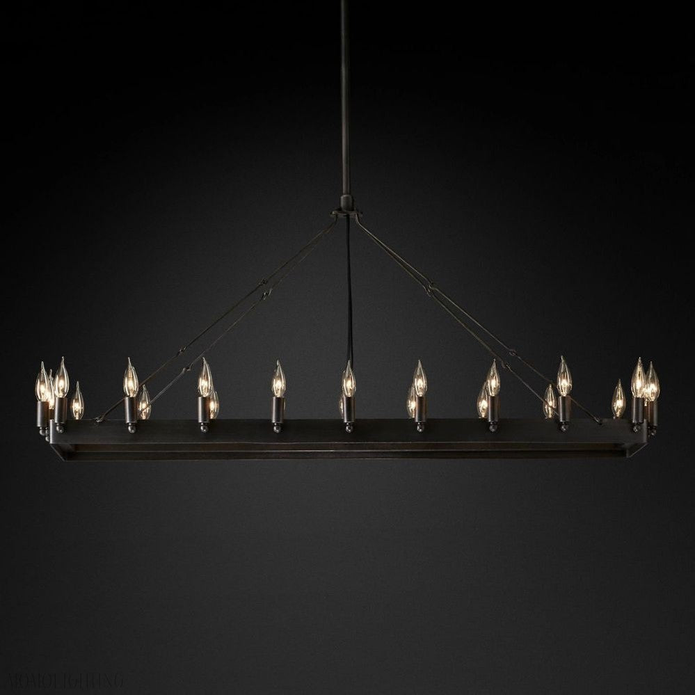 Camino Vintage Candelabra Rectangle Chandelier-Nobipets
