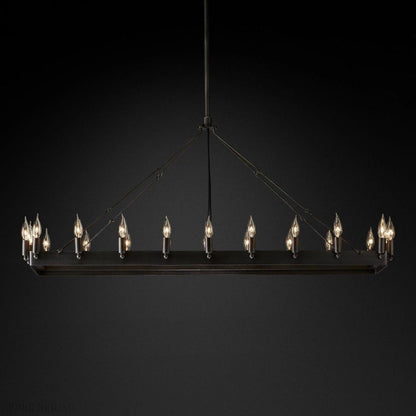 Camino Vintage Candelabra Rectangle Chandelier-Nobipets