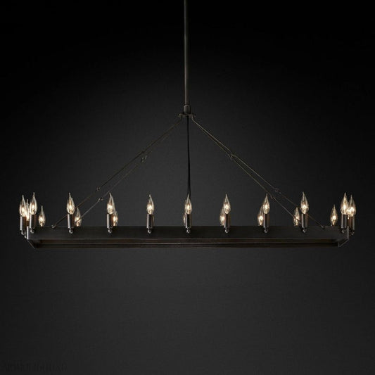 Camino Vintage Candelabra Rectangle Chandelier-Nobipets