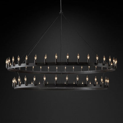 Camino Vintage Candelabra Two-Tier Round Chandelier-Nobipets