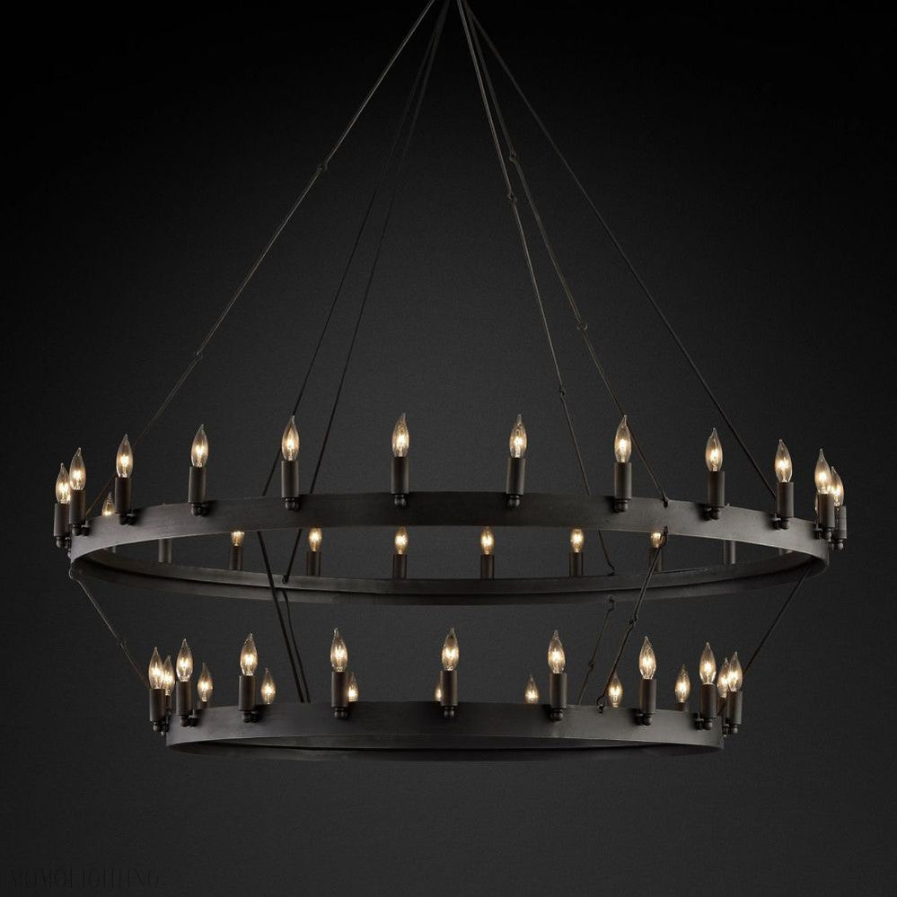 Camino Vintage Candelabra Two-Tier Round Chandelier-Nobipets