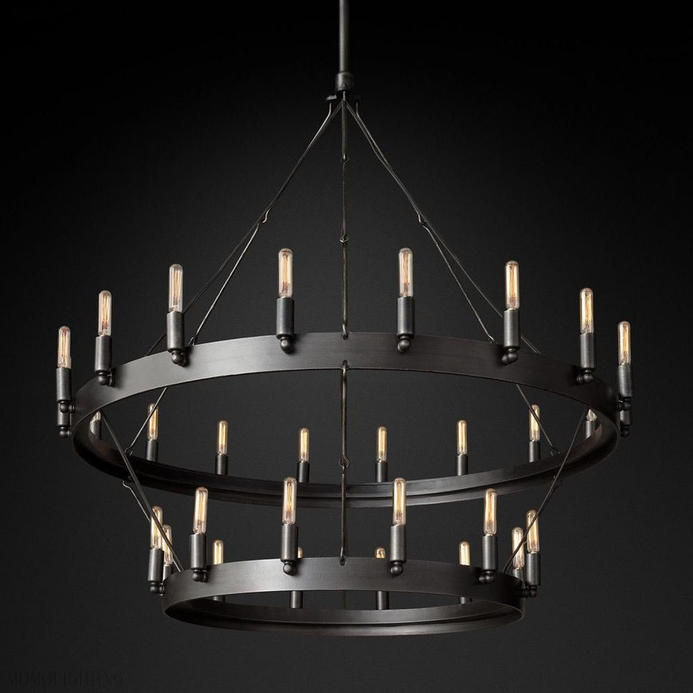 Camino Vintage Filament 2-Tier Round Chandelier-Nobipets