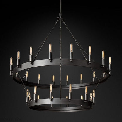 Camino Vintage Filament 2-Tier Round Chandelier-Nobipets