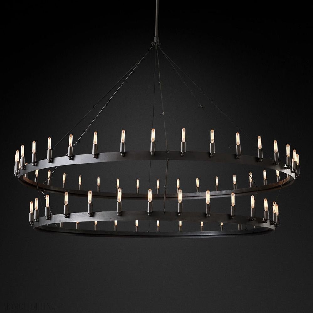 Camino Vintage Filament 2-Tier Round Chandelier-Nobipets