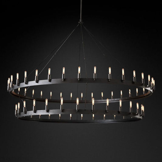 Camino Vintage Filament 2-Tier Round Chandelier-Nobipets