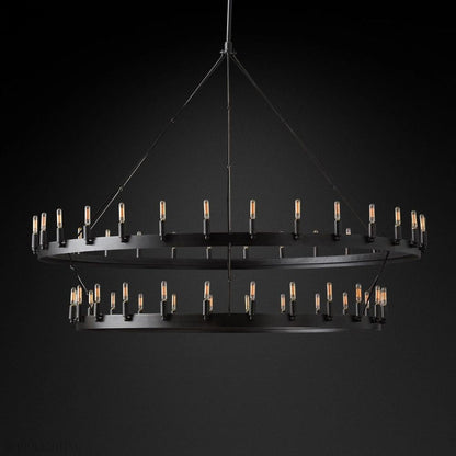 Camino Vintage Filament 2-Tier Round Chandelier-Nobipets