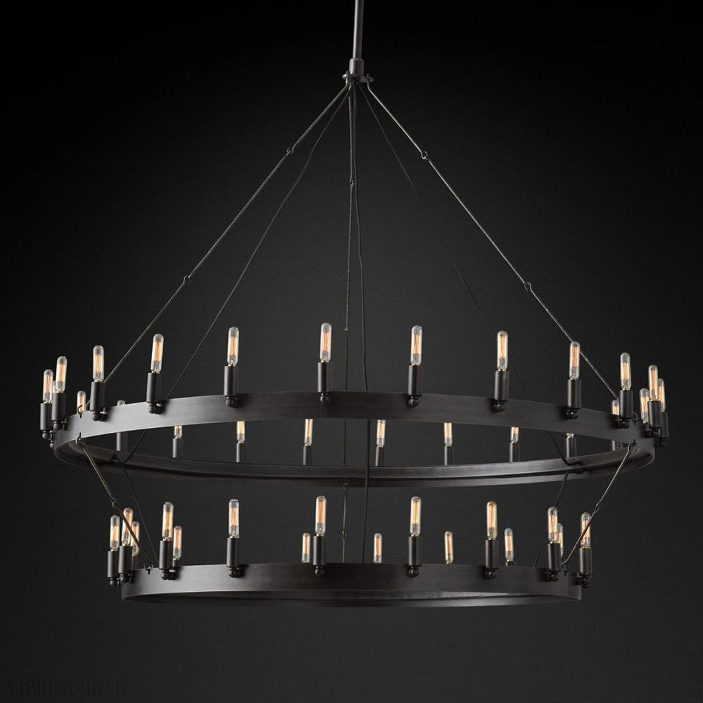 Camino Vintage Filament 2-Tier Round Chandelier-Nobipets