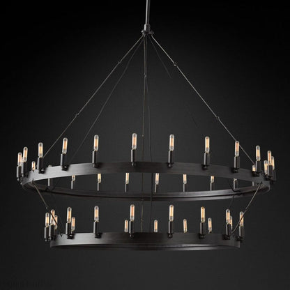 Camino Vintage Filament 2-Tier Round Chandelier-Nobipets