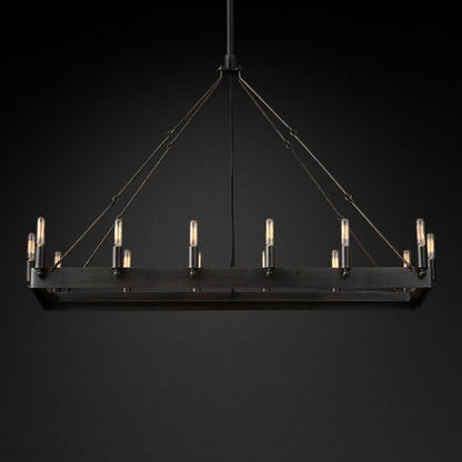 Camino Vintage Filament Rectangle Chandelier-Nobipets