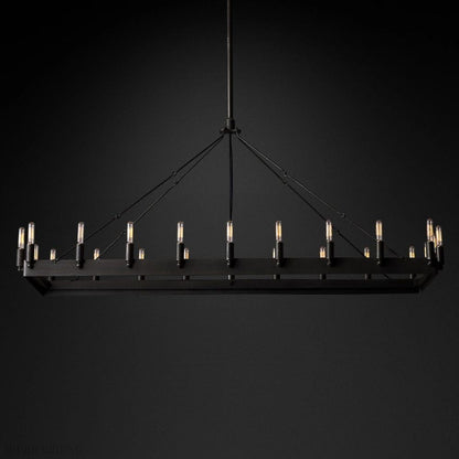 Camino Vintage Filament Rectangle Chandelier-Nobipets