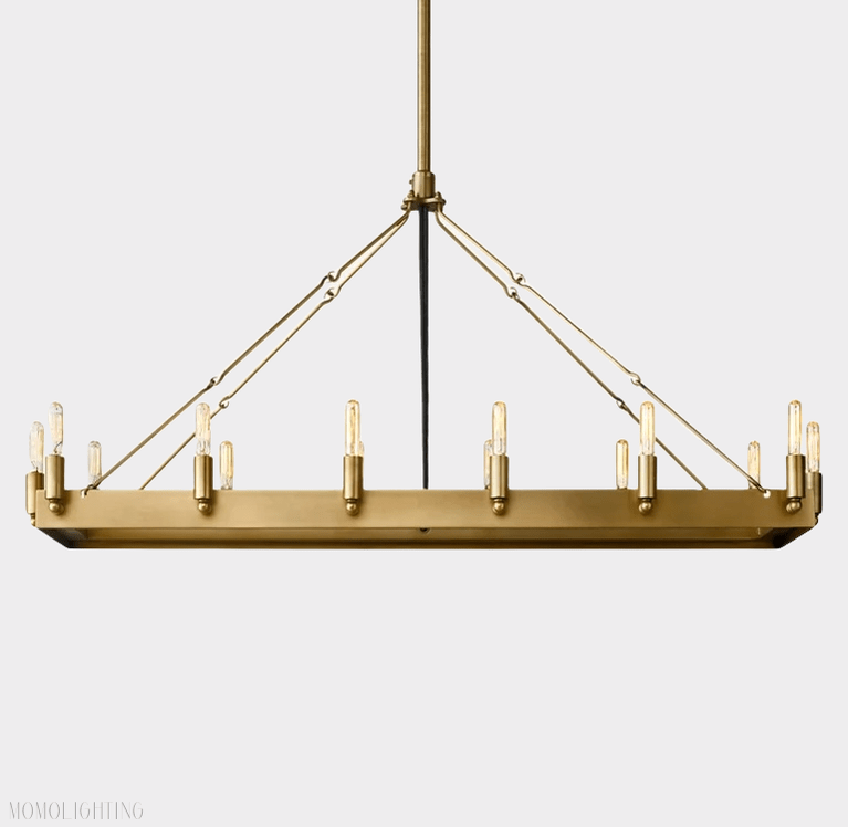 Camino Vintage Filament Rectangular Chandelier-Nobipets