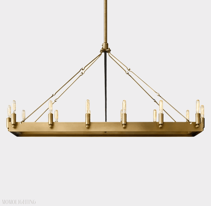 Camino Vintage Filament Rectangular Chandelier-Nobipets