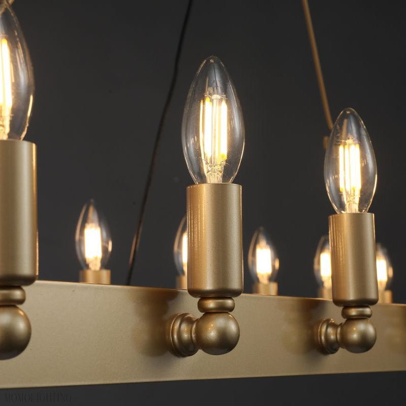 Camino Vintage Filament Rectangular Chandelier-Nobipets