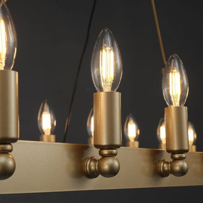 Camino Vintage Filament Rectangular Chandelier-Nobipets