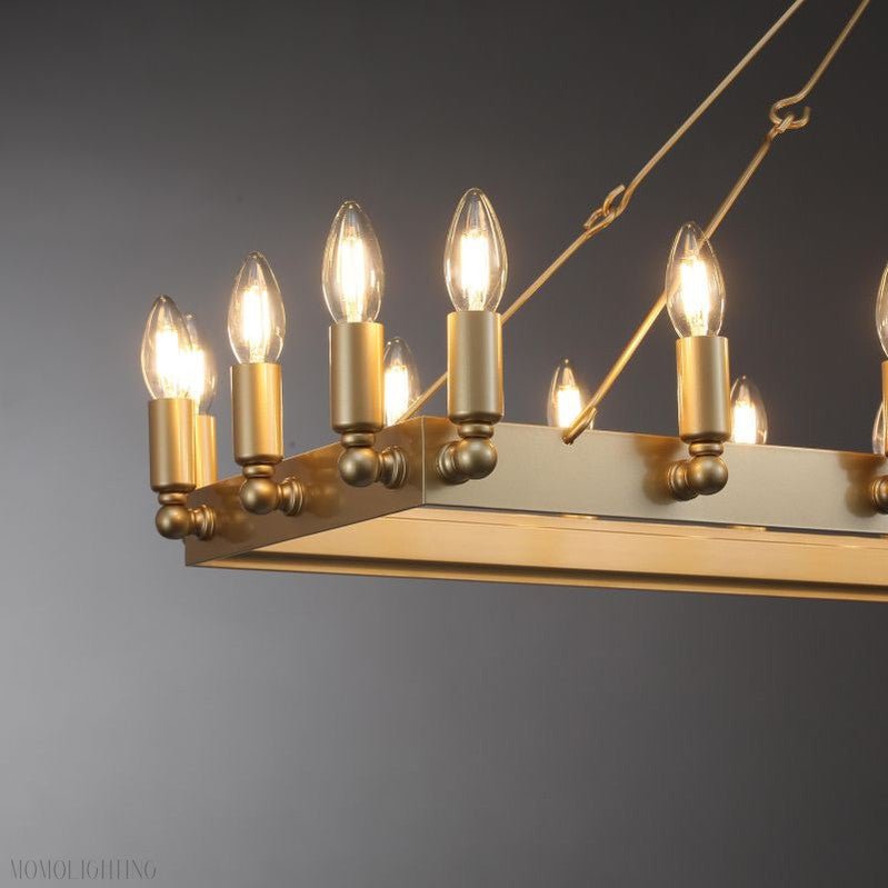 Camino Vintage Filament Rectangular Chandelier-Nobipets
