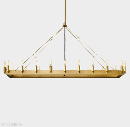 Camino Vintage Filament Rectangular Chandelier-Nobipets