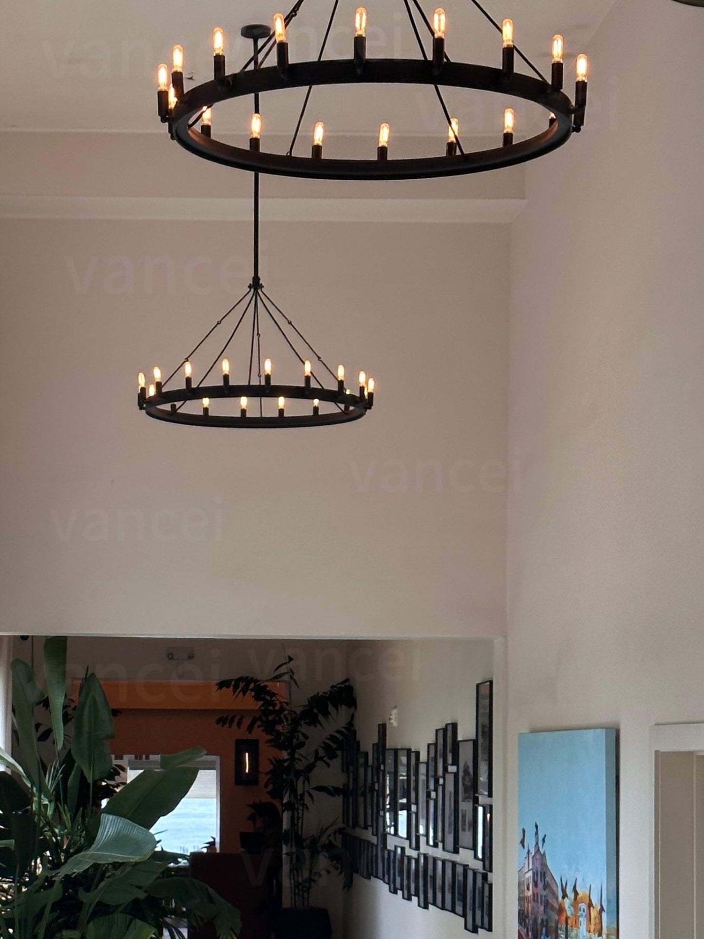 Camino Vintage Filament Round Chandelier-Nobipets