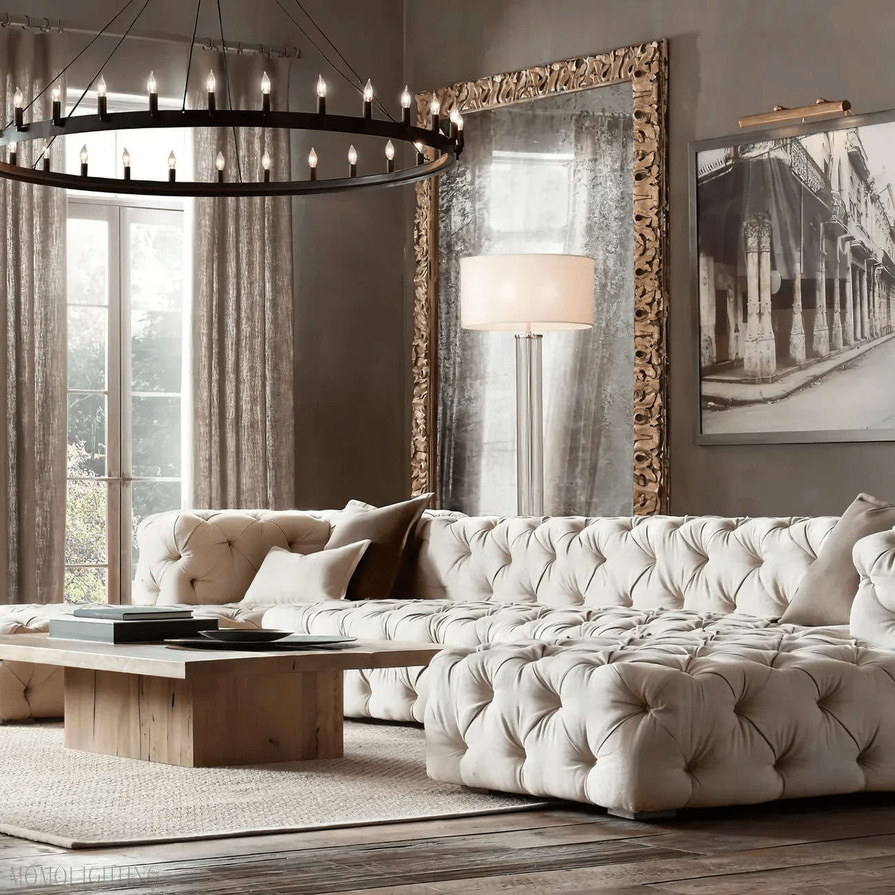 Camino Vintage Filament Round Chandelier-Nobipets