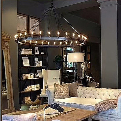 Camino Vintage Filament Round Chandelier-Nobipets