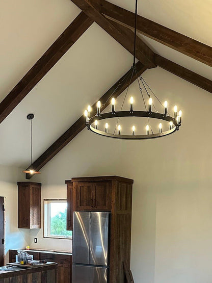 Camino Vintage Filament Round Chandelier-Nobipets