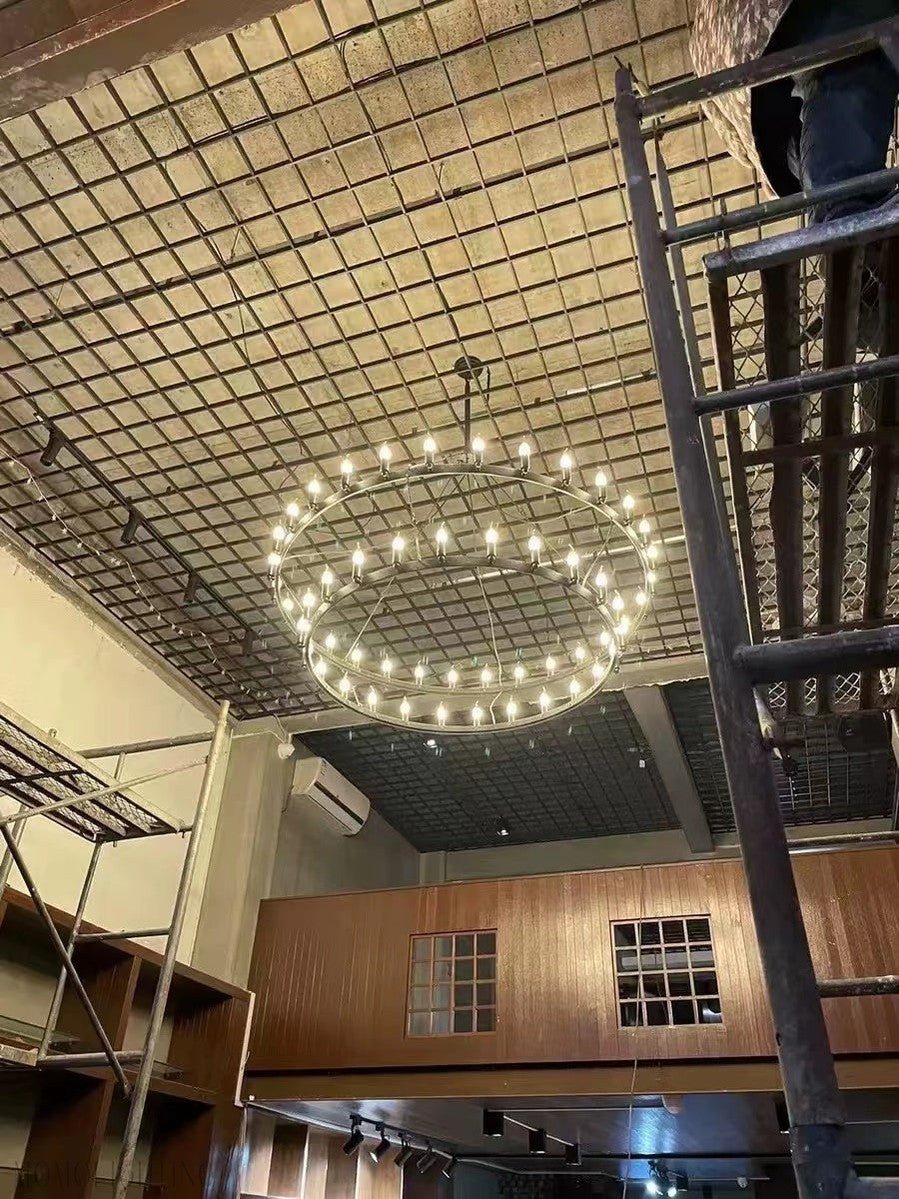 Camino Vintage Filament Two-Tier Round Chandelier-Nobipets