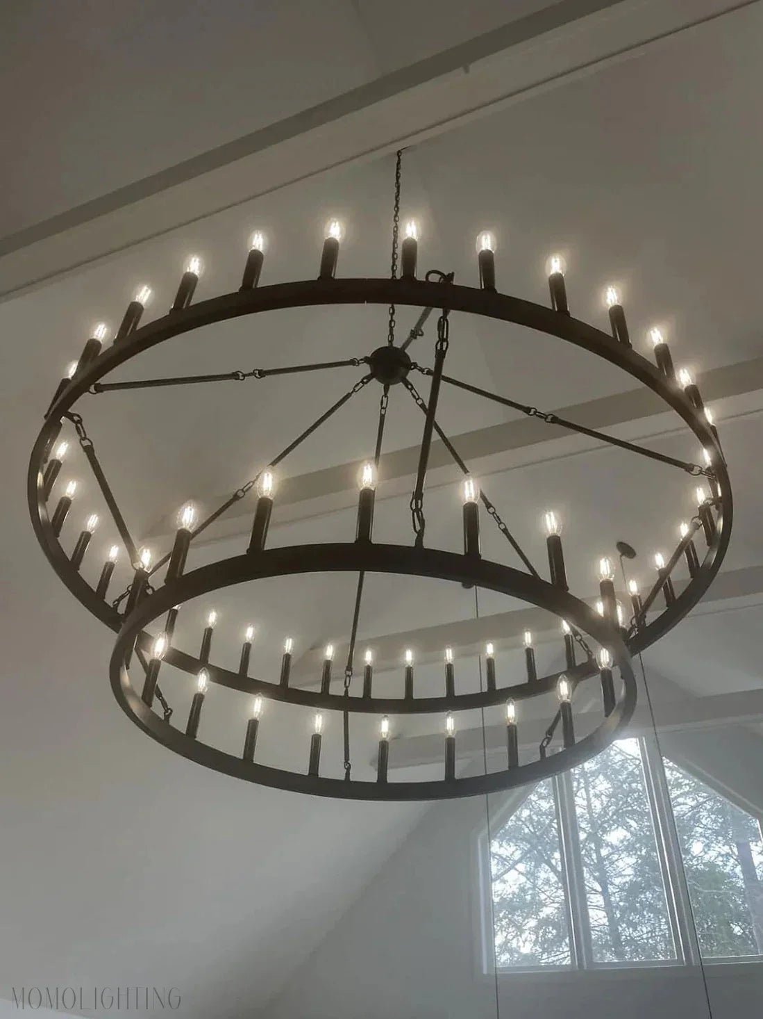 Camino Vintage Filament Two-Tier Round Chandelier-Nobipets