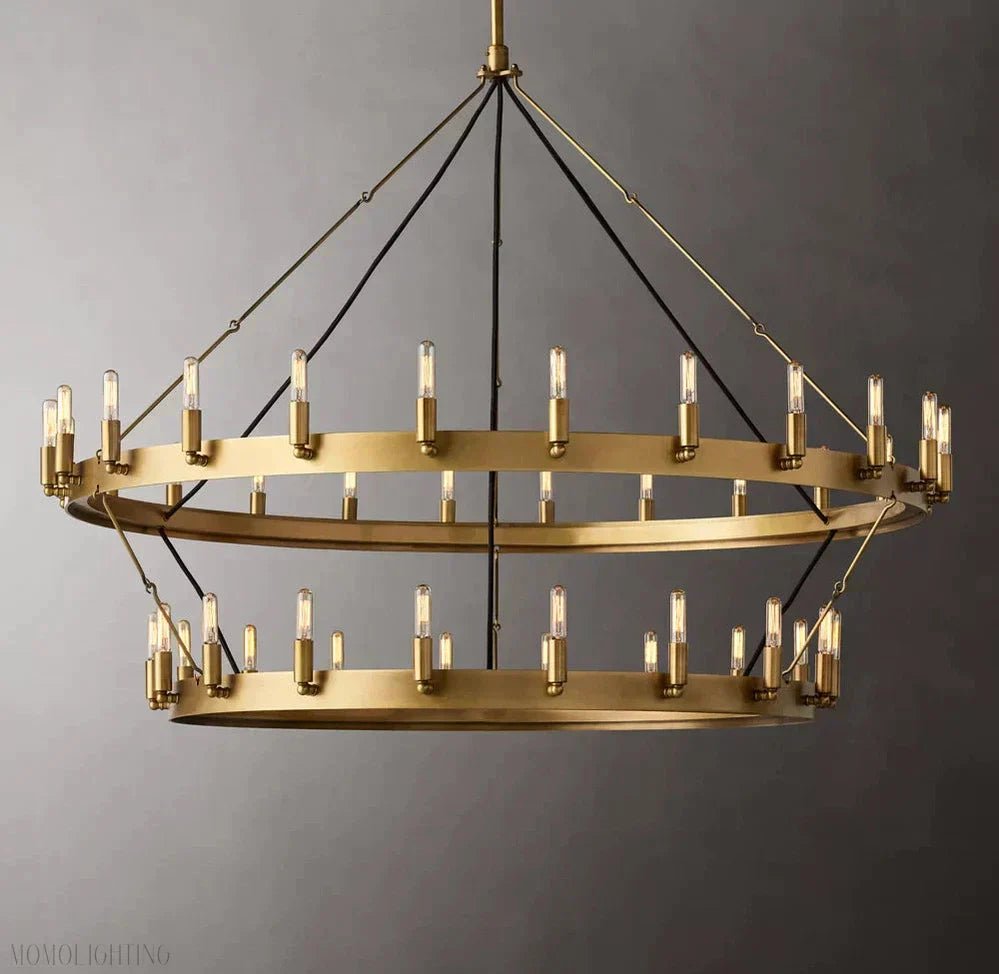 Camino Vintage Filament Two-Tier Round Chandelier-Nobipets
