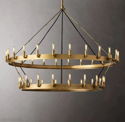 Camino Vintage Filament Two-Tier Round Chandelier-Nobipets