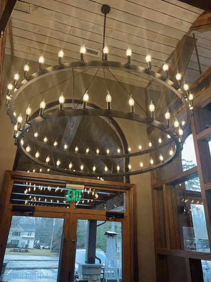 Camino Vintage Filament Two-Tier Round Chandelier-Nobipets