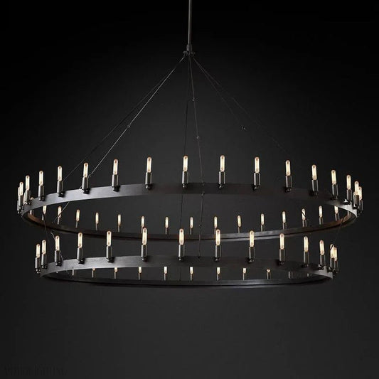 Camino Vintage Filament Two-Tier Round Chandelier-Nobipets