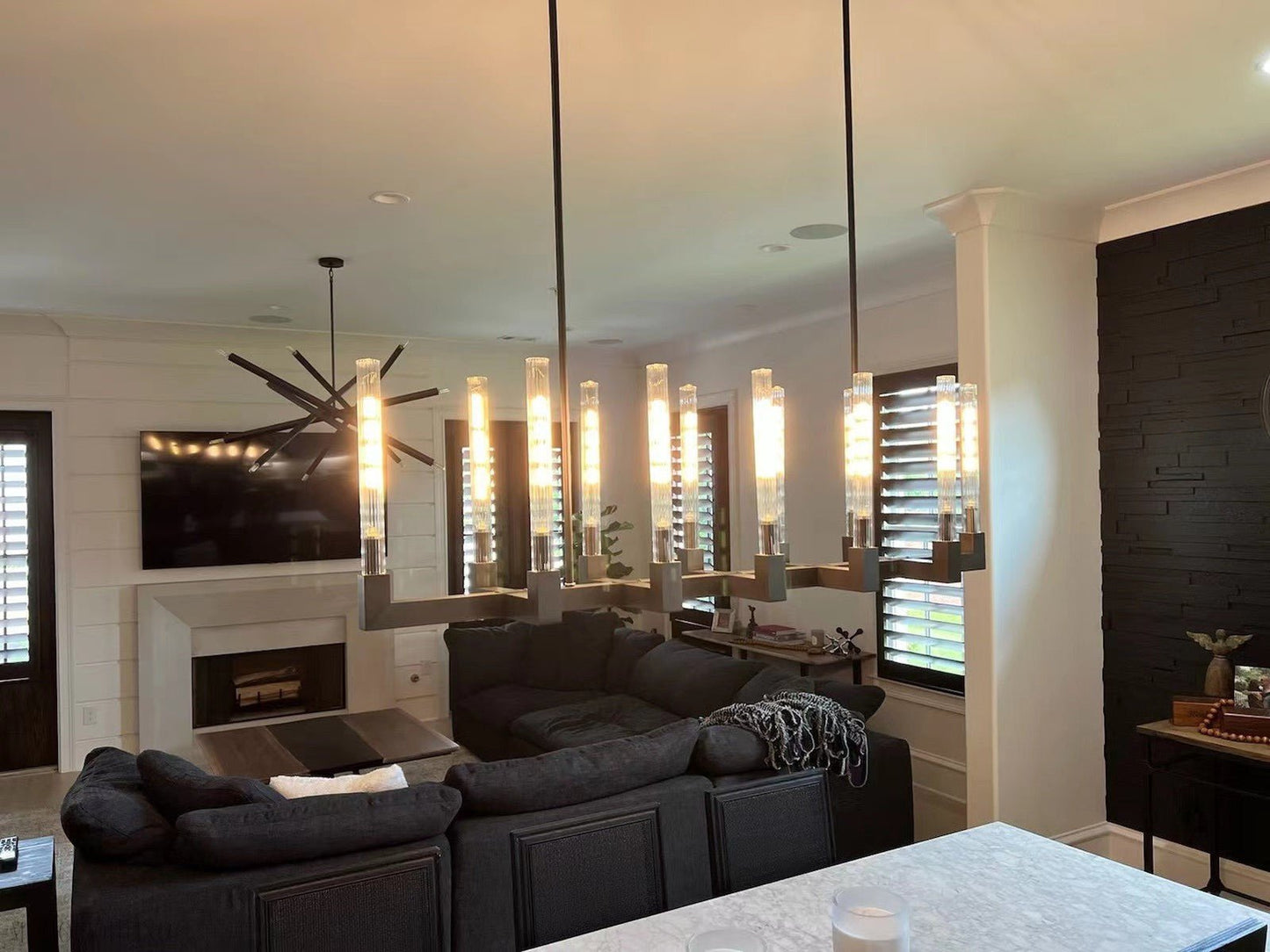 Candlestick Linear Chandelier 55"-Nobipets