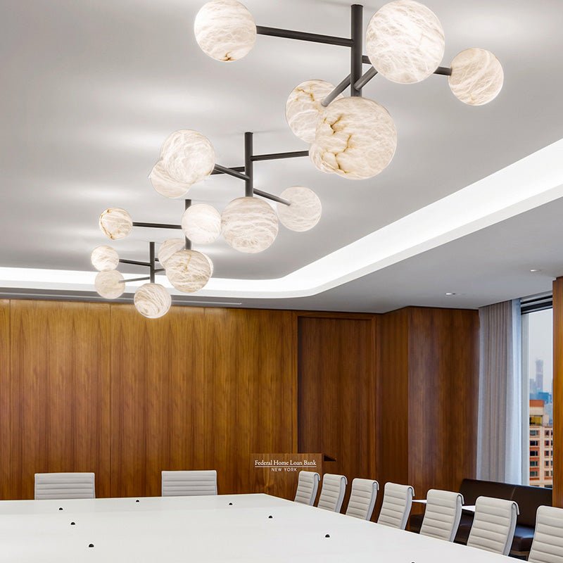 Carol Sphere Delight - Modern Artistic Alabaster Chandelier Light-Nobipets