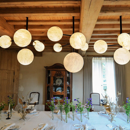 Carol Sphere Delight - Modern Artistic Alabaster Chandelier Light-Nobipets