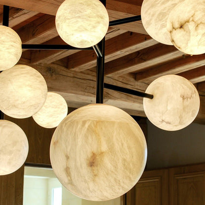 Carol Sphere Delight - Modern Artistic Alabaster Chandelier Light-Nobipets