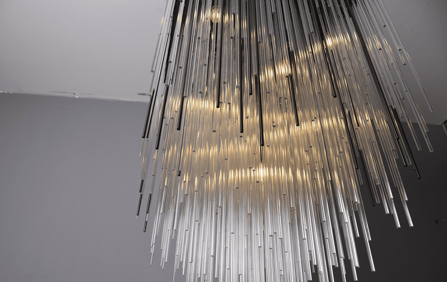 Cascade Glass Rectangular Chandelier 54"-Nobipets