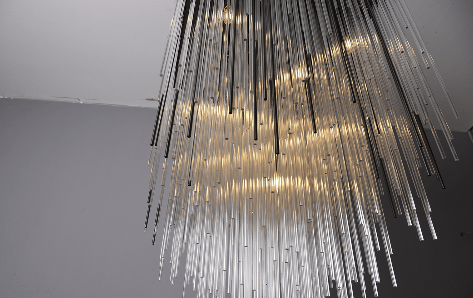 Cascade Glass Rectangular Chandelier 54"-Nobipets