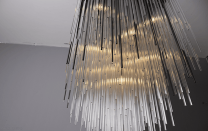 Cascade Glass Rectangular Chandelier 54"-Nobipets