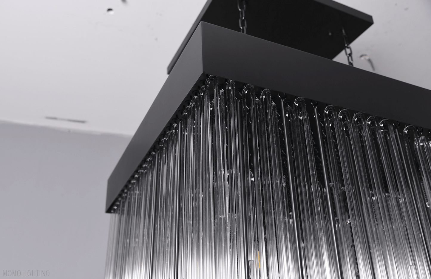 Cascade Glass Rectangular Chandelier 54"-Nobipets