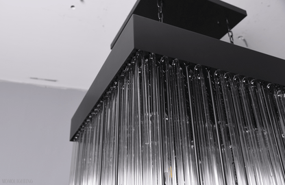 Cascade Glass Rectangular Chandelier 54"-Nobipets
