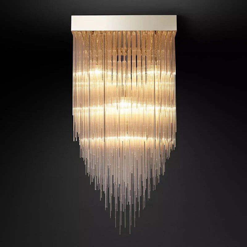 Cascade Glass Square Chandelier 30"