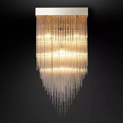 Cascade Glass Square Chandelier 30"