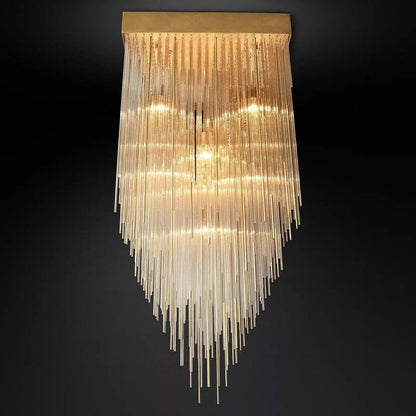 Cascade Glass Square Chandelier 30"