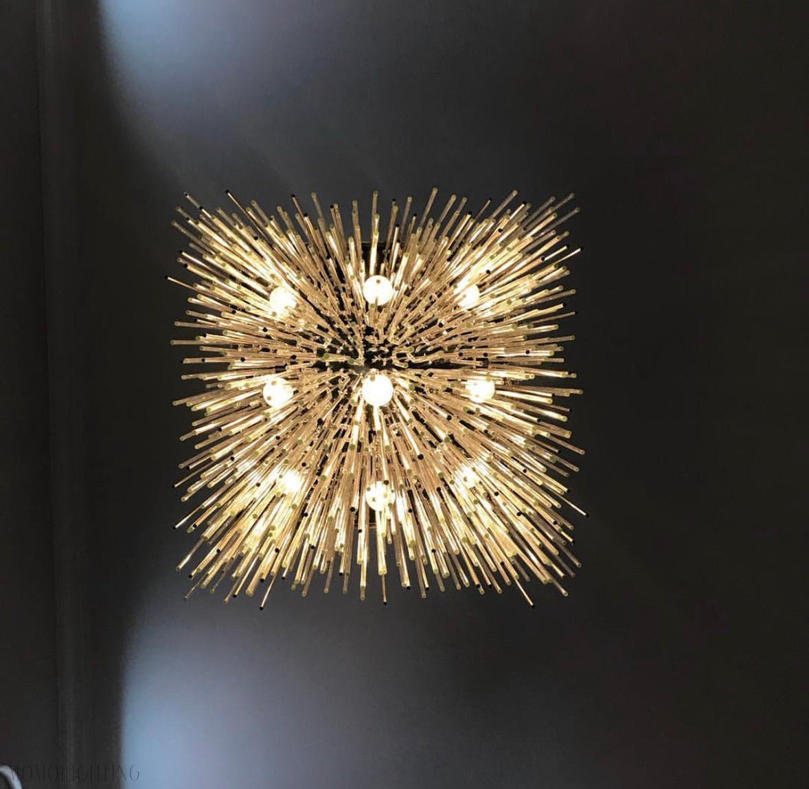 Cascade Glass Square Chandelier 30"-Nobipets