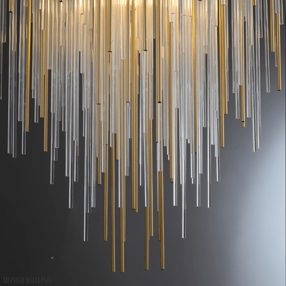 Cascade Glass Square Chandelier 30"-Nobipets