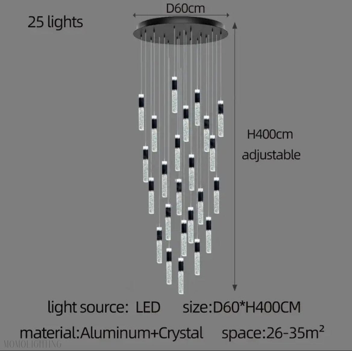 Cassandra Foyer & Stairecase Chandelier 23" 31" D-Nobipets