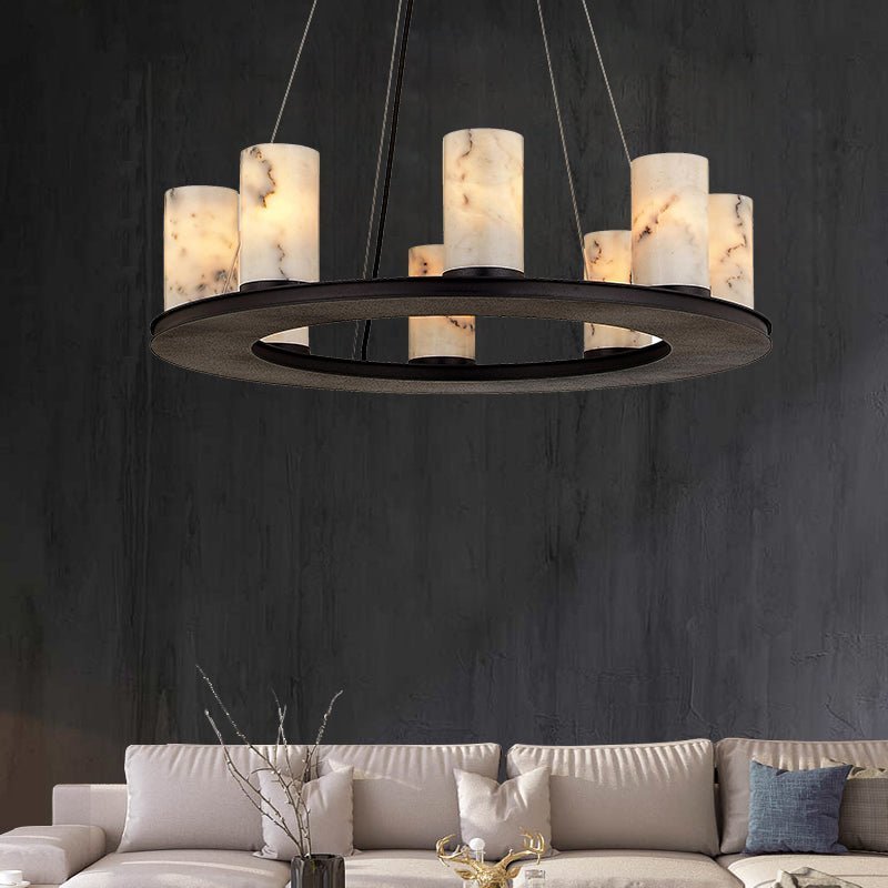 Centrum Alabaster Round Chandelier-Nobipets