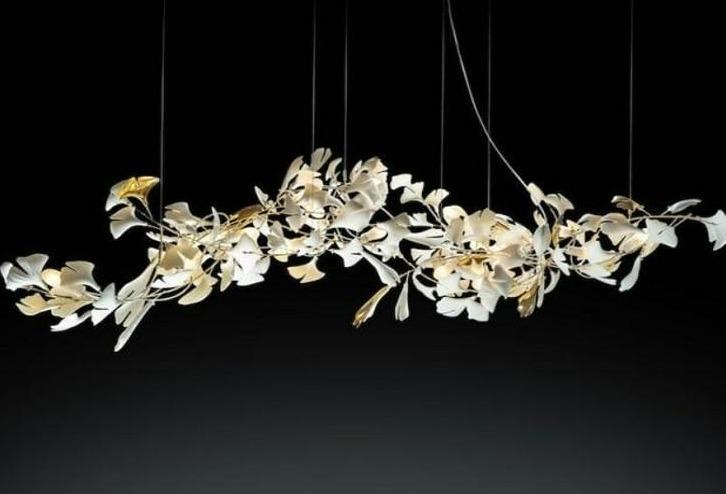 Ceramic Ginkgo Branch Chandelier-Nobipets