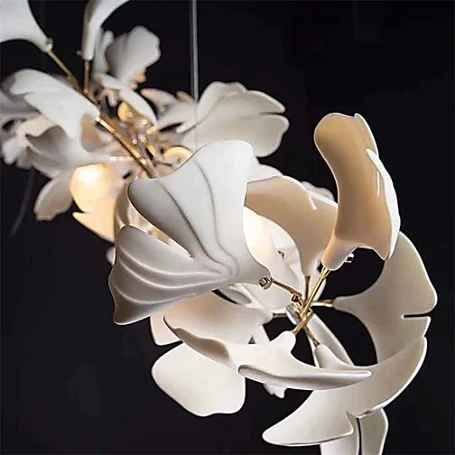 Ceramic Ginkgo Branch Chandelier-Nobipets