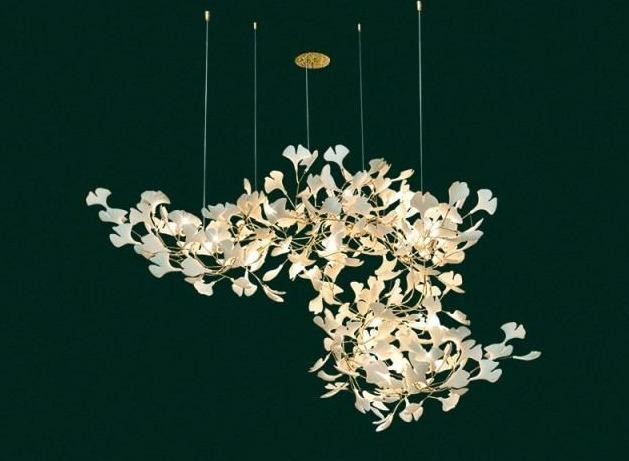 Ceramic Ginkgo Branch Chandelier-Nobipets