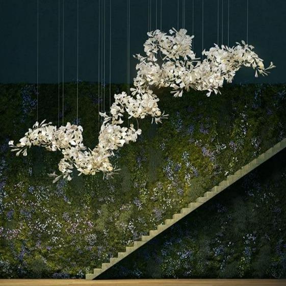 Ceramic Ginkgo Branch Chandelier-Nobipets